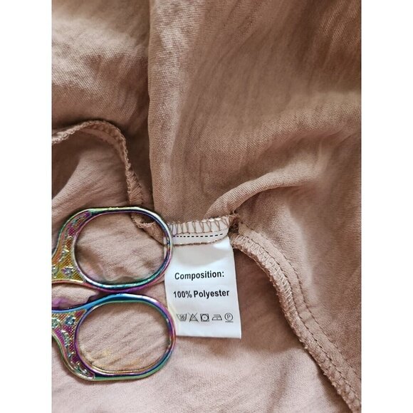 Gomorn Pants Womens L US 8/10 Beige Neutral Zip Pockets Wide Leg Dress Stretch - Picture 9 of 14